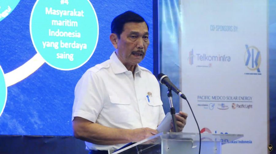 Menko Kemaritiman dan Investasi Luhut Binsar Pandjaitan dalam Marine Spatial Planning and Expo Service 2023. (Tangkapan Layar Youtube Kemenko Bidang Kemaritiman dan Investasi RI)