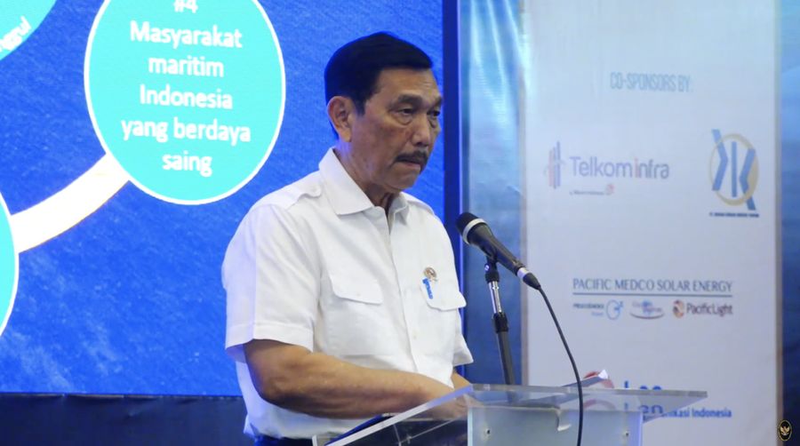 Menko Kemaritiman dan Investasi Luhut Binsar Pandjaitan dalam Marine Spatial Planning and Expo Service 2023. (Tangkapan Layar Youtube Kemenko Bidang Kemaritiman dan Investasi RI)