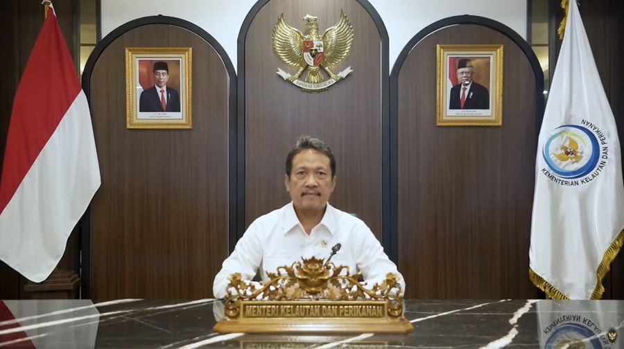 Menteri Kelautan dan Perikanan Sakti Wahyu Trenggono, dalam Marine Spatial Planning and Expo Service 2023. (Tangkapan Layar Youtube Kemenko Bidang Kemaritiman dan Investasi RI)