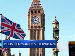 Inflasi Inggris Agustus Terjun Ke 6,7%