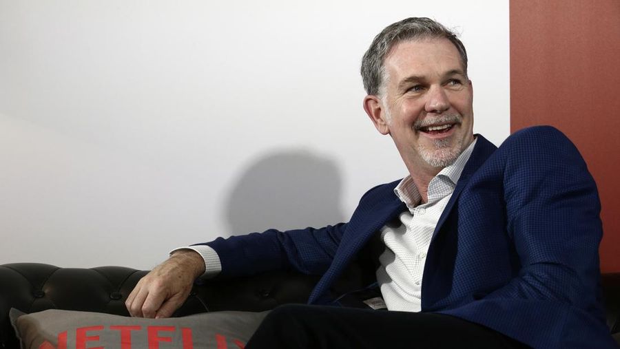 FILE - Netflix founder and CEO Reed Hastings smiles during an interview in Barcelona, Spain, Feb. 28, 2017. Netflix, which is based in Los Gatos, Calif., announced Thursday, Jan. 19, 2023, that Hastings, the company's co-founder, is relinquishing his role as co-CEO to become executive chairman. (AP Photo/Manu Fernandez, File)