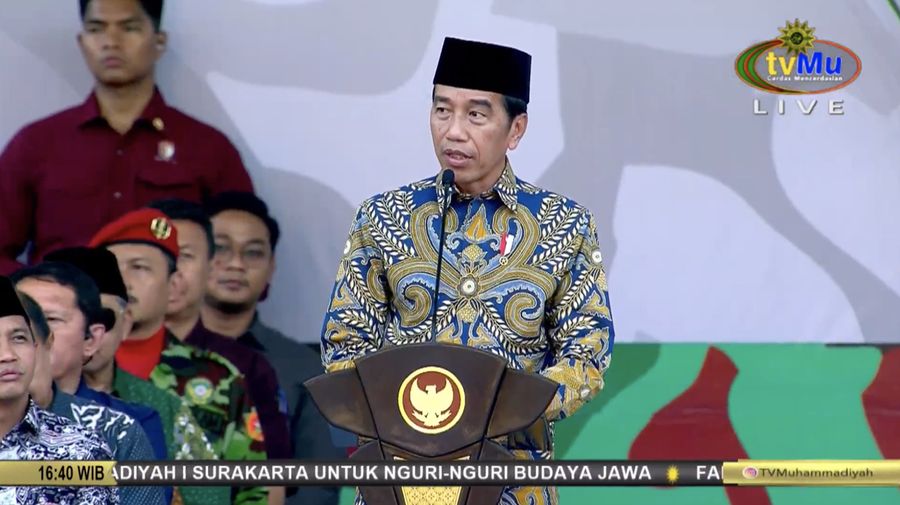 Presiden Joko Widodo saat Apel Akbar KOKAM Pemuda Muhammadiyah. (Tangkapan Layar Youtube tvMu Channel)