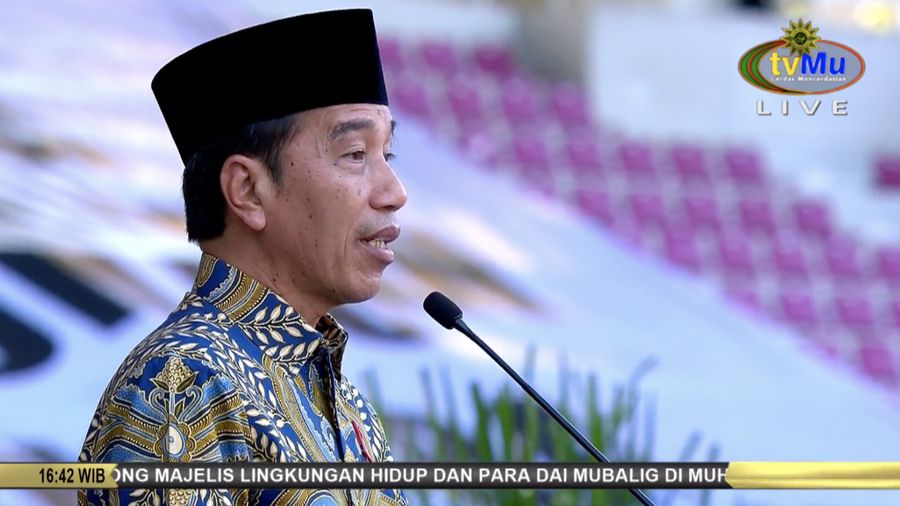 Presiden Joko Widodo saat Apel Akbar KOKAM Pemuda Muhammadiyah. (Tangkapan Layar Youtube tvMu Channel)