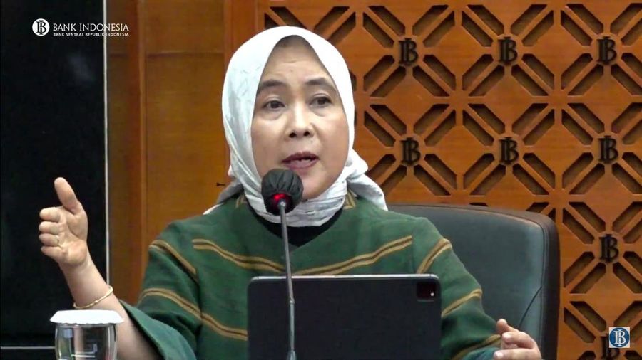 Deputi Gubernur Aida S. Budiman saat Pengumuman Hasil Rapat Dewan Gubernur Bulanan Bulan September 2023 Kamis (21/9/2023). (Tangkapan Layar Yotube Bank Indonersia)