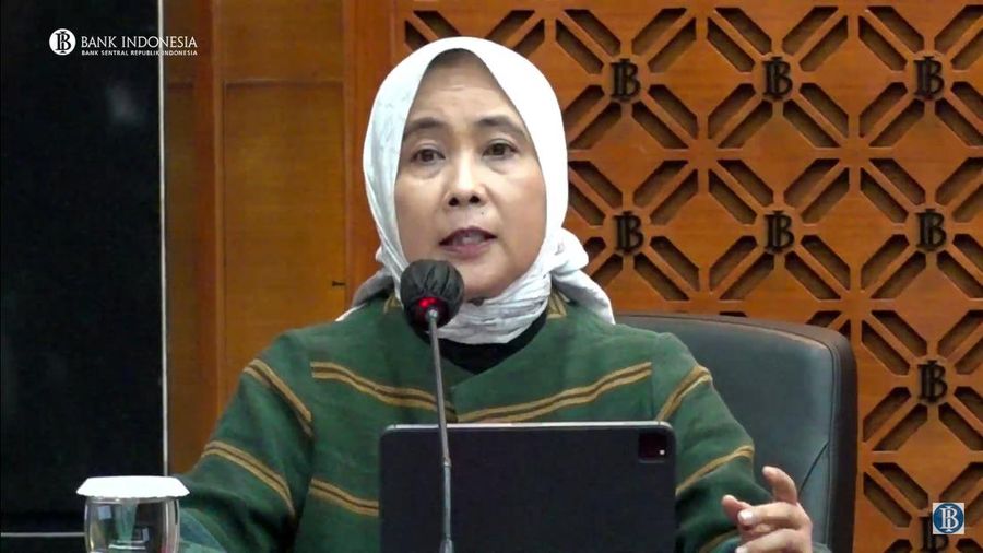 Deputi Gubernur Aida S. Budiman saat Pengumuman Hasil Rapat Dewan Gubernur Bulanan Bulan September 2023 Kamis (21/9/2023). (Tangkapan Layar Yotube Bank Indonersia)
