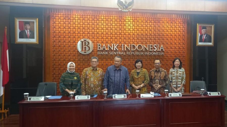 konferensi pers Hasil Rapat Dewan Gubernur (RDG) Bulan September 2023, Kamis (21/9/2023). (CNBC Indonesia/Arrijal Rahman)
