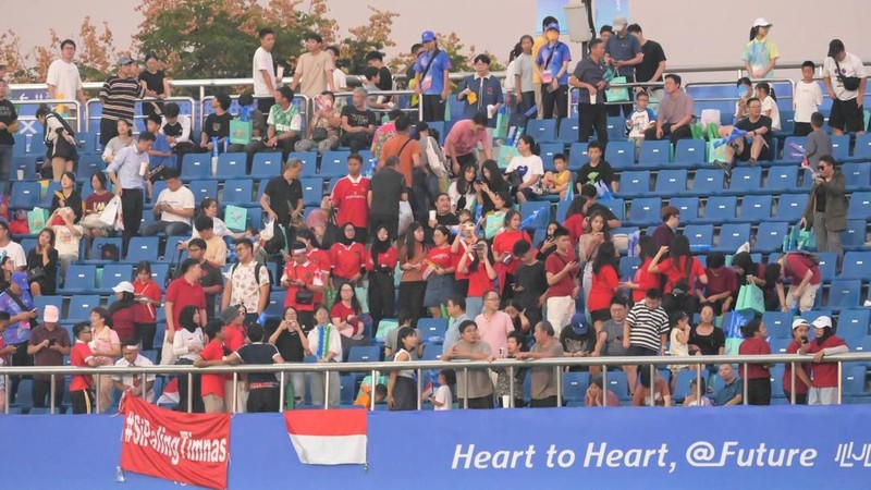 Laga timnas Indonesia U-24 melawan Korea Utara U-24 di Asian Games 2023. (NOC Indonesia/Hendri Rahman)