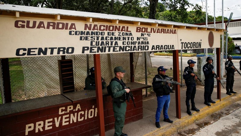 Kondisi penjara mewah Aragua yang hancur di Tocoron, Venezuela, Sabtu (23/9/2023). (REUTERS/Leonardo Fernandez Viloria)