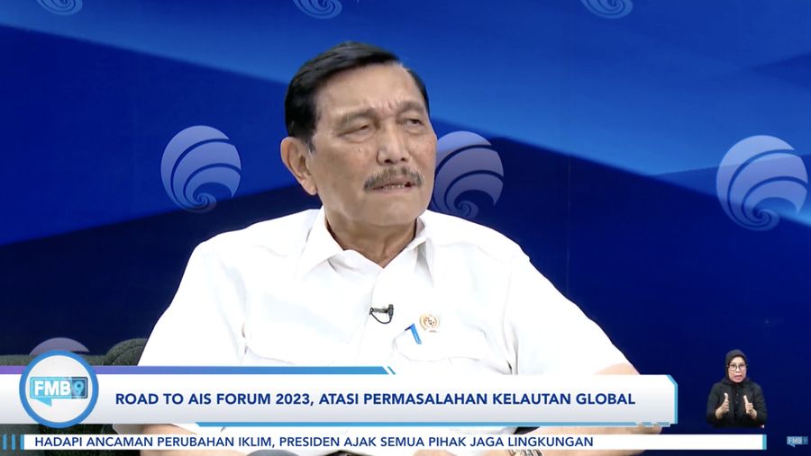 Menteri Koordinator Bidang Kemaritiman dan Investasi Luhut Binsar Pandjaitan dalam acara
