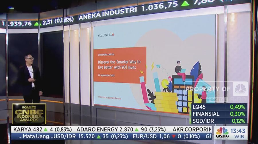 Group Head Digital Business & Business Development PT. Syailendra Capital, Bachtiar Arief Nugroho, dalam Road to CNBC Indonesia Awards 2023. (Tangkapan Layar CNBC Indonesia TV)