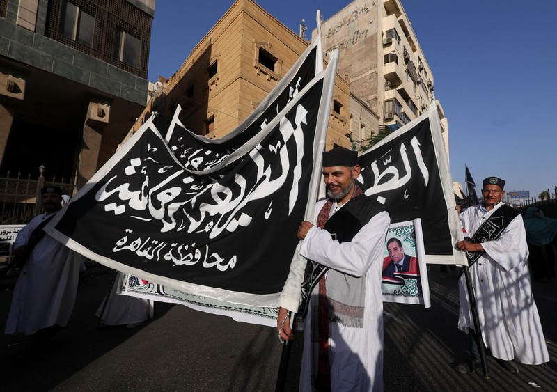 Perayaan Maulid Nabi di distrik Al Azhar, Kairo Lama, Mesir, 27 September 2023. (REUTERS/AMR ABDALLAH DALSH)