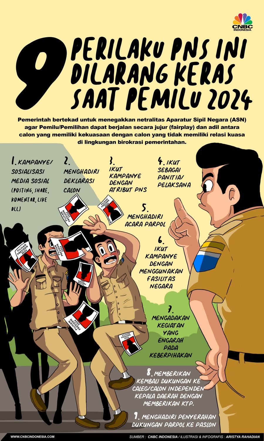 9 Perilaku PNS Ini Dilarang Keras Saat Pemilu 2024