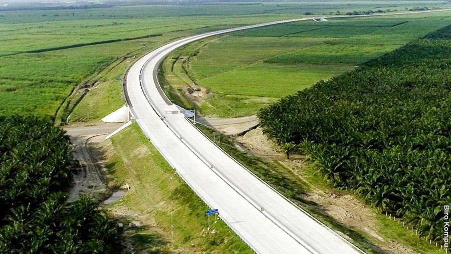 Jalan Tol Stabat- Kuala Bingai. (Facebook Kementerian PUPR RI)