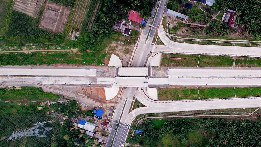 Jalan Tol Stabat- Kuala Bingai. (Facebook Kementerian PUPR RI)