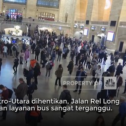Banjir New York,Jalur Kereta Lumpuh & Warga Terjebak di Jalan