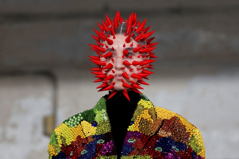 Models present creations by designer Anthony Vaccarello as part of his Spring/Summer 2024 Women's ready-to-wear collection show for fashion house Saint Laurent during Paris Fashion Week in Paris, France, September 26, 2023. REUTERS/Johanna Geron