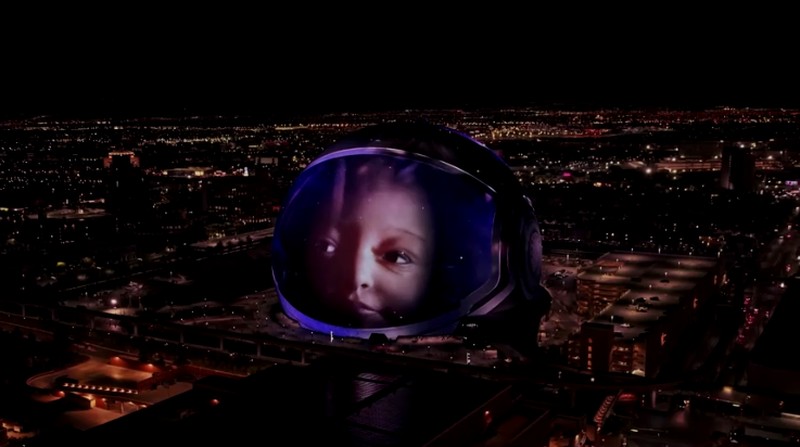 Pemandangan umum malam pembukaan Sphere menjelang pertunjukan band rock Irlandia U2 di The Venetian Resort di Las Vegas, Nevada, pada 29 September 2023. (Ronda Churchill / AFP)