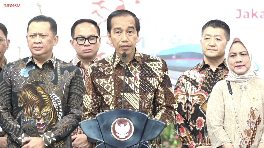 Presiden Jokowi Resmikan Kereta Cepat Jakarta-Bandung, Jakarta, 2 Oktober 2023. (Tangkapan Layar Youtube Sekretariat Presiden)