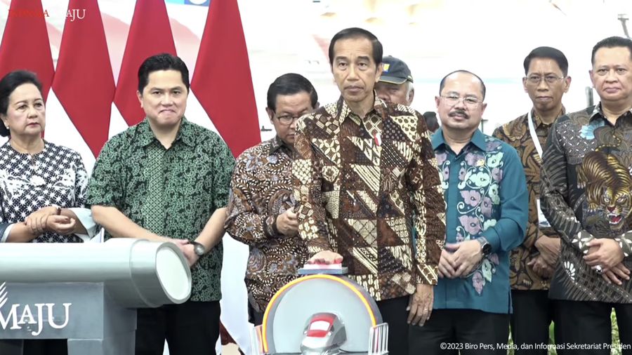 Presiden Jokowi Resmikan Kereta Cepat Jakarta-Bandung, Jakarta, 2 Oktober 2023. (Tangkapan Layar Youtube Sekretariat Presiden)