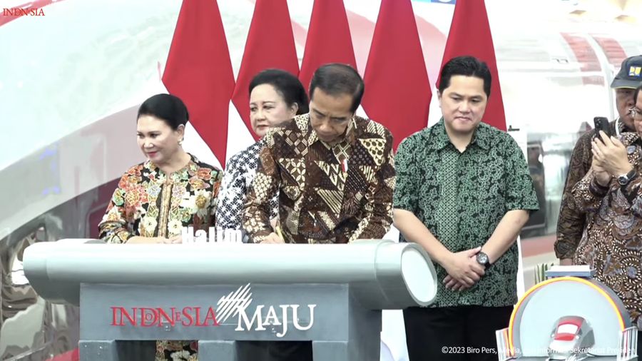 Presiden Jokowi Resmikan Kereta Cepat Jakarta-Bandung, Jakarta, 2 Oktober 2023. (Tangkapan Layar Youtube Sekretariat Presiden)