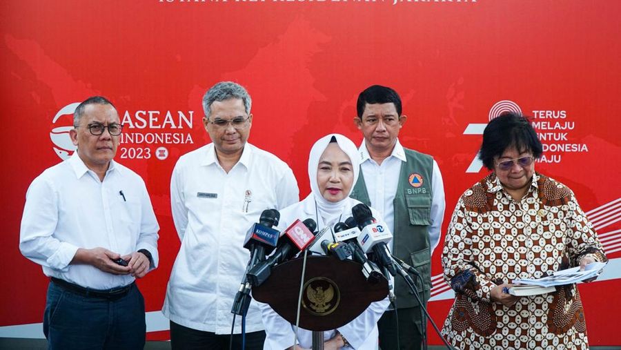 Kepala BMKG Dwikorita Karnawati usai ratas di Istana Jakarta, Selasa (3/10/2023). (Dok. Humas BMKG)