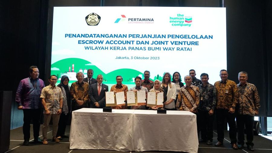 Penandatanganan Perjanjian-Perjanjian Way Ratai Sebagai Tindak Lanjut Kerja Sama antara Chevron dan PT Pertamina Geothermal Energy Tbk