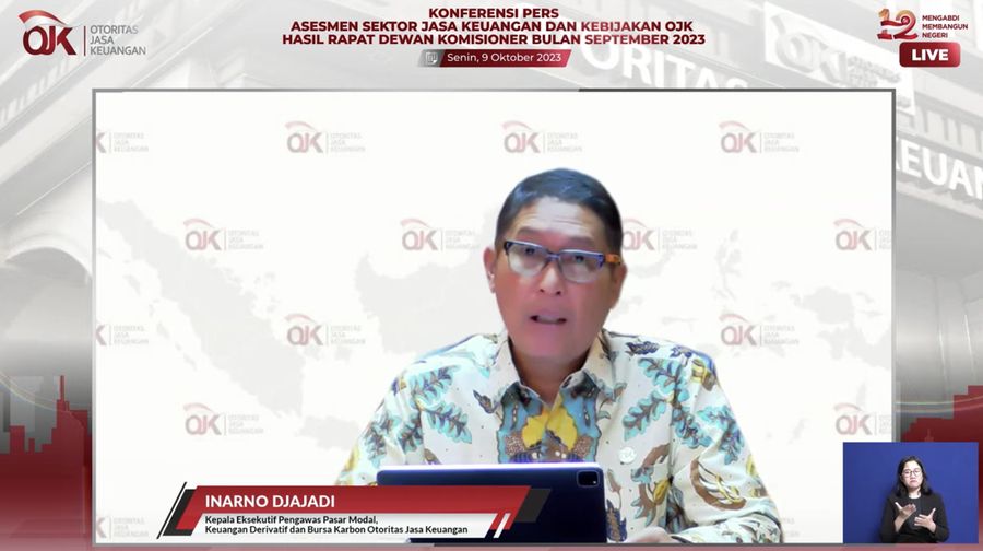 Ketua Eksekutif Pengawas Pasar Modal: Inarno Djajadi. (Tangkapan Layar Youtube)