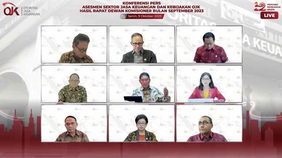 Konferensi Pers Asesmen Sektor Jasa Keuangan & Kebijakan OJK Hasil RDK Bulanan September 2023. (Tangkapan Layar Youtube)
