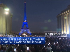 Video: Dukung Israel, Menara Eiffel Menyala Putih-Biru
