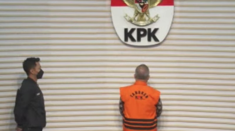 Konferensi pers penahanan tersangka terkait dugaan dan penerimaan gratifikasi di lingkungan Kementereian Pertanian di Gedung Merah Putih KPK, Rabu (11/10/2023). (YouTube/KPK RI)