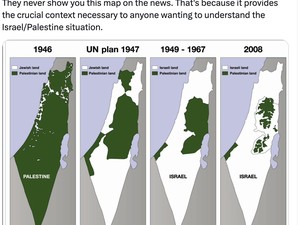 Peta Palestina dari Masa ke Masa yang Semakin Menyusut