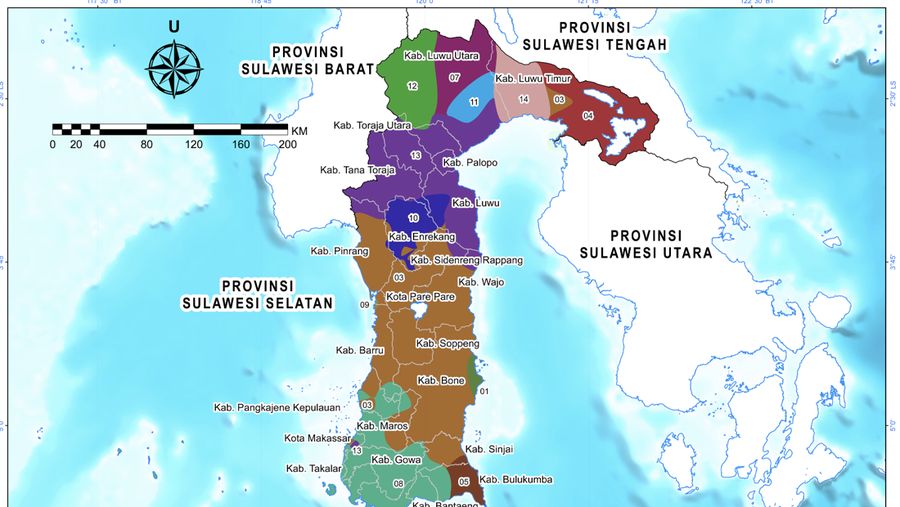 Peta Sulawesi Selatan (Dok: Istimewa)
