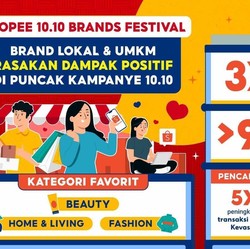 Jualan Brand Lokal & UMKM Naik 9 Kali Lipat di Shopee 10.10