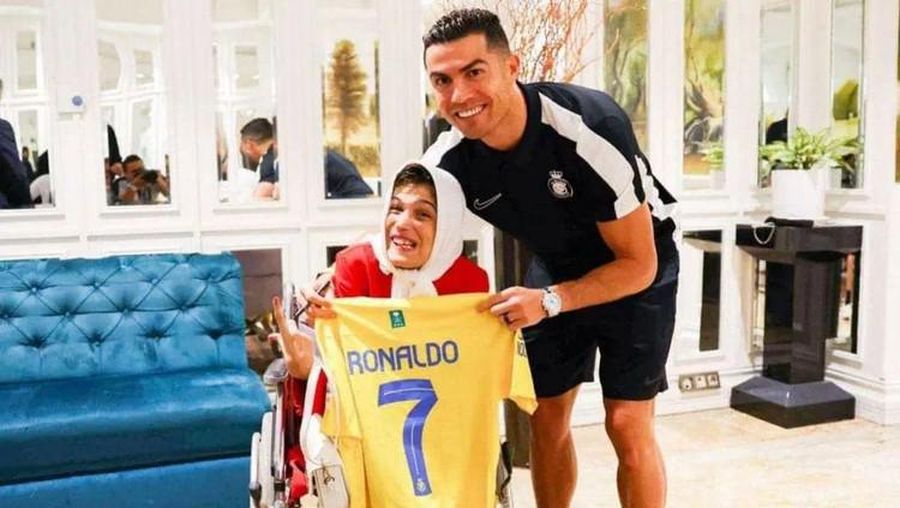 Fatima Hamami dan Cristiano Ronaldo. (Tangkapan layar Instagram @Fatemeh Hamami)