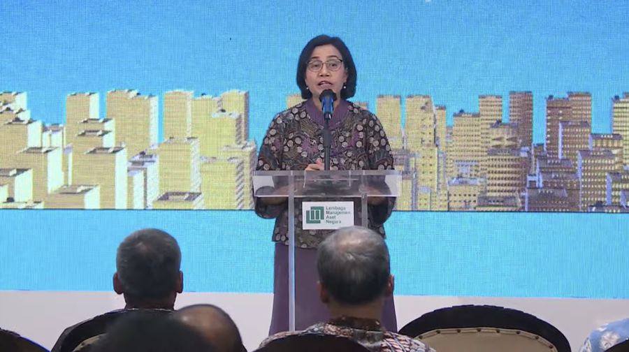 Menteri Keuangan Sri Mulyani dalam Malam Penganugrahan The Asset Manager 2023. (Tangkapan Layar Youtube Lembaga Manajemen Aset Negara)