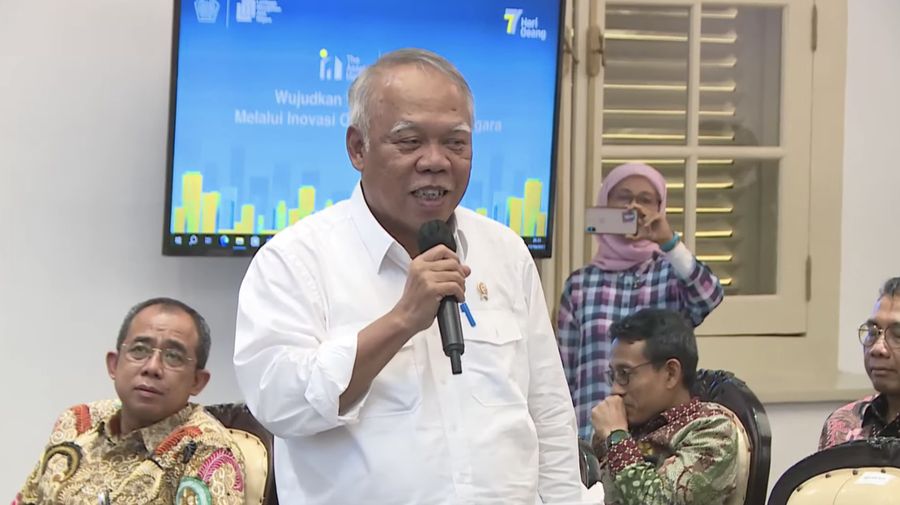 Menteri PUPR Basuki Hadimuljono dalam Malam Penganugrahan The Asset Manager 2023. (Tangkapan Layar Youtube Lembaga Manajemen Aset Negara)