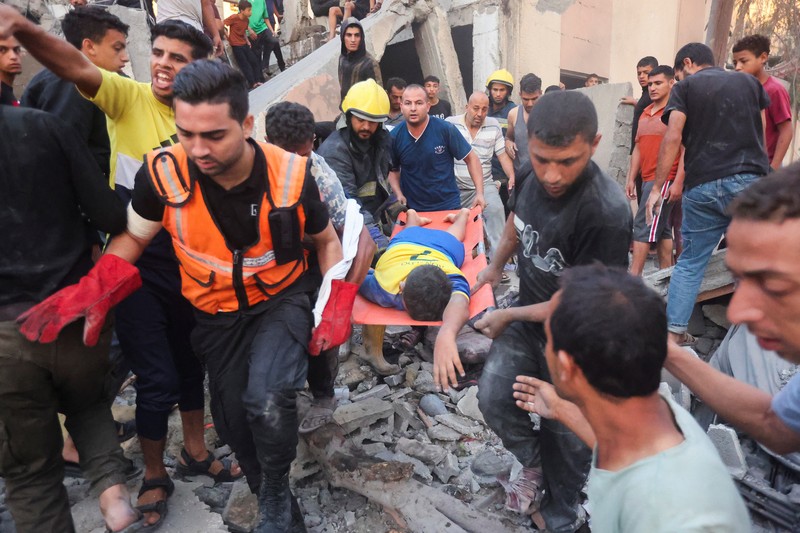 Jenazah warga Palestina yang tewas dalam serangan Israel dibaringkan di sebuah rumah sakit di Khan Younis di Jalur Gaza selatan (REUTERS/Mohammed Salem) Jenazah warga Palestina yang tewas dalam serangan Israel dibaringkan di sebuah rumah sakit di Khan Younis di Jalur Gaza selatan (REUTERS/Mohammed Salem)