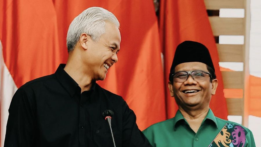 Mahfud Mahmodin (Mahfud MD) sebagai calon wakil presiden pendamping calon presiden Ganjar Pranowo pada Pemilihan Umum Presiden dan Wakil Presiden 2024 di Gedung DPP PDIP, Jakarta, Rabu (18/10/2023). (Tangkapan layar Instagram @ganjar_pranowo)