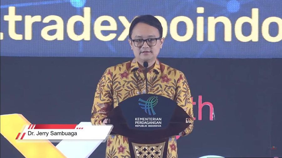 Wamendag Jerry Sambuaga saat Pembukaan Trade Expo Indonesia 2023, Rabu (16/10/2023). (Tangkapan layar Youtube Kemendag)