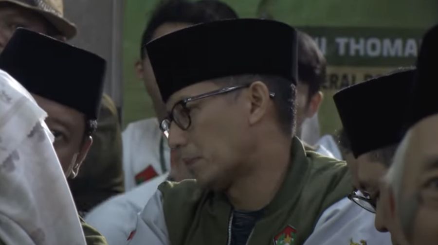 Menteri Pariwisata dan Ekonomi Kreatif, Sandiaga Uno dalam acara puncak Harlah GMPI ke-30, Kamis (19/10/2023). (Tangkapan layar Youtube PP GMPI)