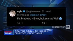 Tiba-Tiba Gibran Tulis Huruf 'E' Di Medsos, Erick Thohir?