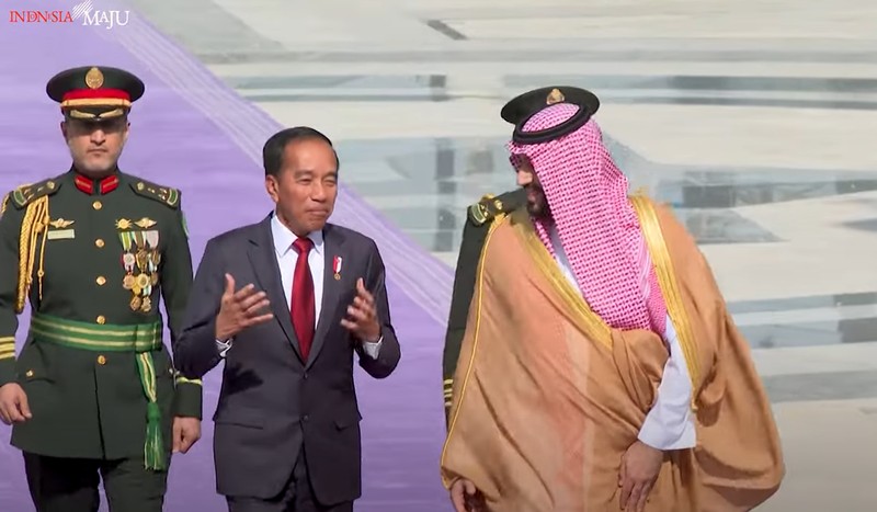 Pertemuan Presiden Jokowi dengan PM Kerajaan Arab Saudi Mohammed bin Salman, Riyadh, 19 Oktober 2023. (Tangkapan Layar Youtube)