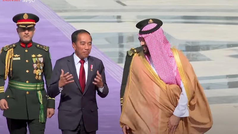 Pertemuan Presiden Jokowi dengan PM Kerajaan Arab Saudi Mohammed bin Salman, Riyadh, 19 Oktober 2023. (Tangkapan Layar Youtube)