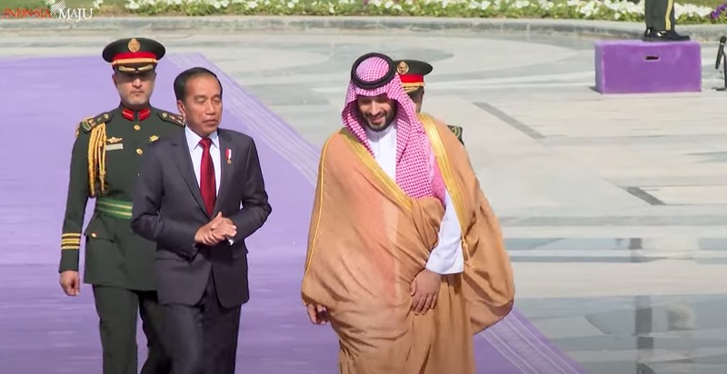 Pertemuan Presiden Jokowi dengan PM Kerajaan Arab Saudi Mohammed bin Salman, Riyadh, 19 Oktober 2023. (Tangkapan Layar Youtube)