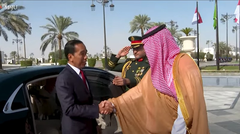 Pertemuan Presiden Jokowi dengan PM Kerajaan Arab Saudi Mohammed bin Salman, Riyadh, 19 Oktober 2023. (Tangkapan Layar Youtube)