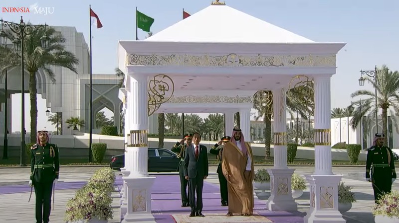 Pertemuan Presiden Jokowi dengan PM Kerajaan Arab Saudi Mohammed bin Salman, Riyadh, 19 Oktober 2023. (Tangkapan Layar Youtube)