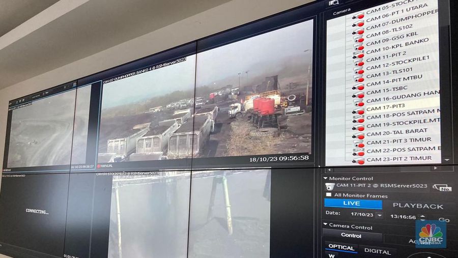 Sistem digitalisasi operasional pertambangan PTBA, Muara Enim. (CNBC Indonesia/Verda Nano Setiawan)
