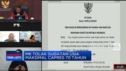 Video: MK Tolak Gugatan Usia Maksimal Capres 70 Tahun