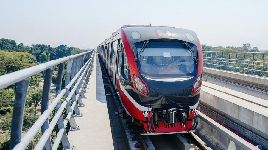 Rangkaian gerbong LRT Jabodebek. (Dok. KAI)