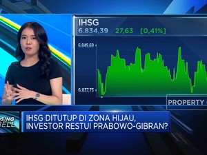 IHSG Ditutup di Zona Hijau, Investor Restui Prabowo-Gibran?